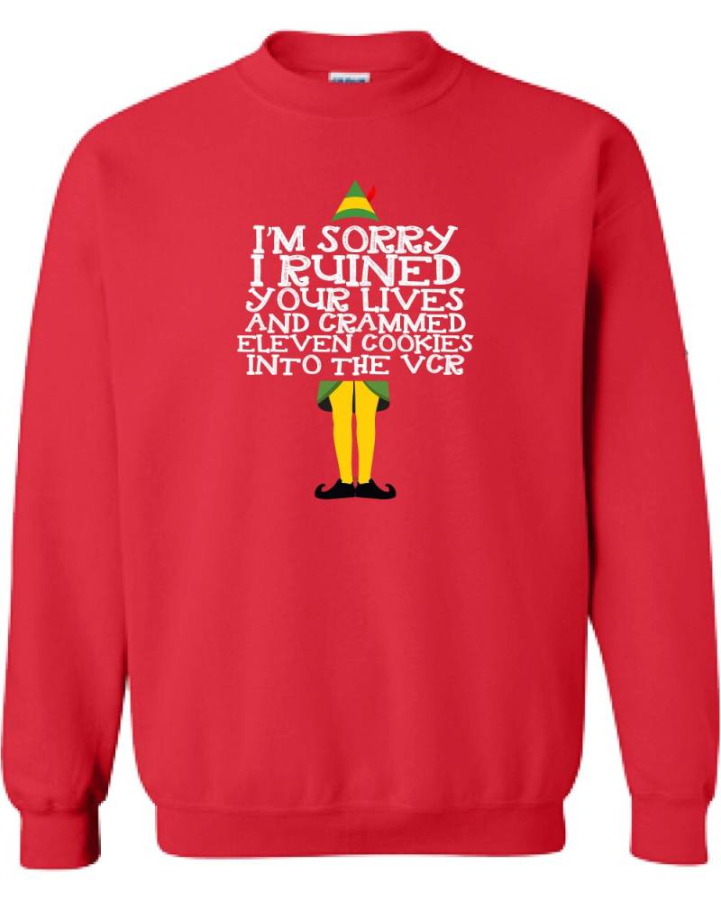 Es Tut Mir Leid, Dass Ich Ihr Leben Ruiniert Und Elf Kekse in Den Videorecorder Gesteckt Habe. Elf-Weihnachtsparty-Shirt, Sweatshirt, Pullover von MADLABSTEES