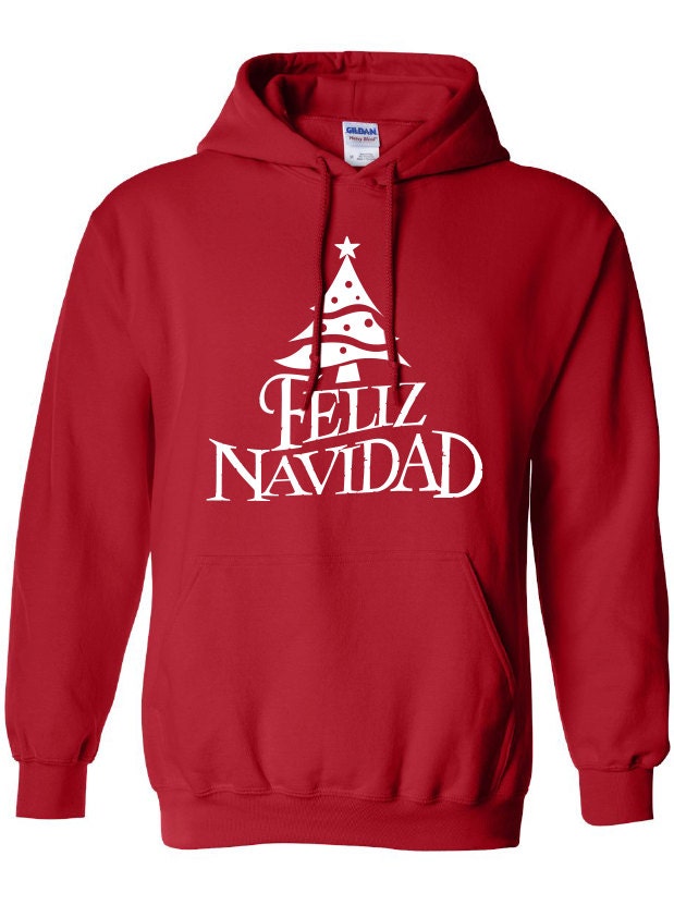 Feliz Navidad Frohe Weihnachten Schöne Feiertage Mexiko Usa Kanada Kleidung Unisex-stil Lustiger Kapuzenpullover Mit Kapuze, Christlich, Ml-135 von MADLABSTEES