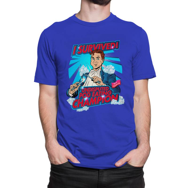 I Survived-Undisputed Pod Eating Champion T-Shirt-Funny Snack Time-Eating Soap Pods Meme/Internet Meme-Mens Ladies Womens Mlg-1331 von MADLABSTEES