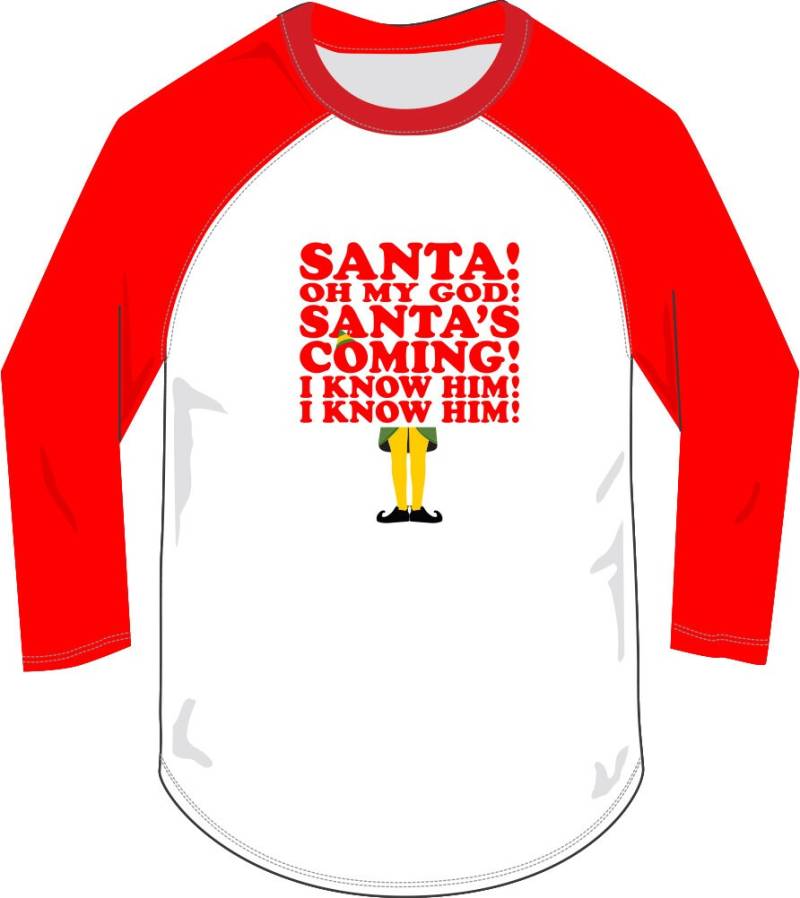 Santa Oh My God Sankt Kommen Ich Weiß Kenne Ihn Weihnachten Raglan Baseballshirt Elf T-Shirt Party Lustige Mlg-1105 von MADLABSTEES