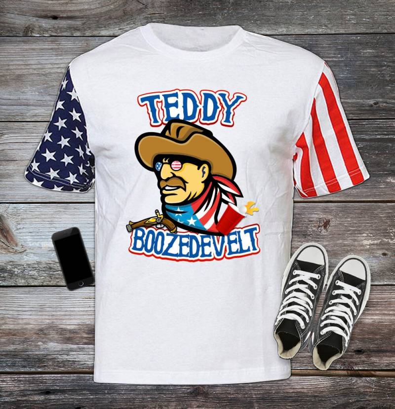 Teddy Boozedevelt, Stars & Stripes, 4. Juli, Fourth, Independence Day T-Shirt, Shirt United States, Drinking Merica Cool Usa-006 von MADLABSTEES