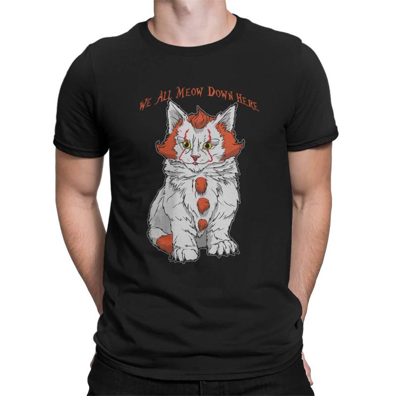 We All Meow Down Here Clown Katze Kätzchen T-Shirt Movie Mashup Parody Shirt Herren Damen Jugend Kinder Cod-365 von MADLABSTEES