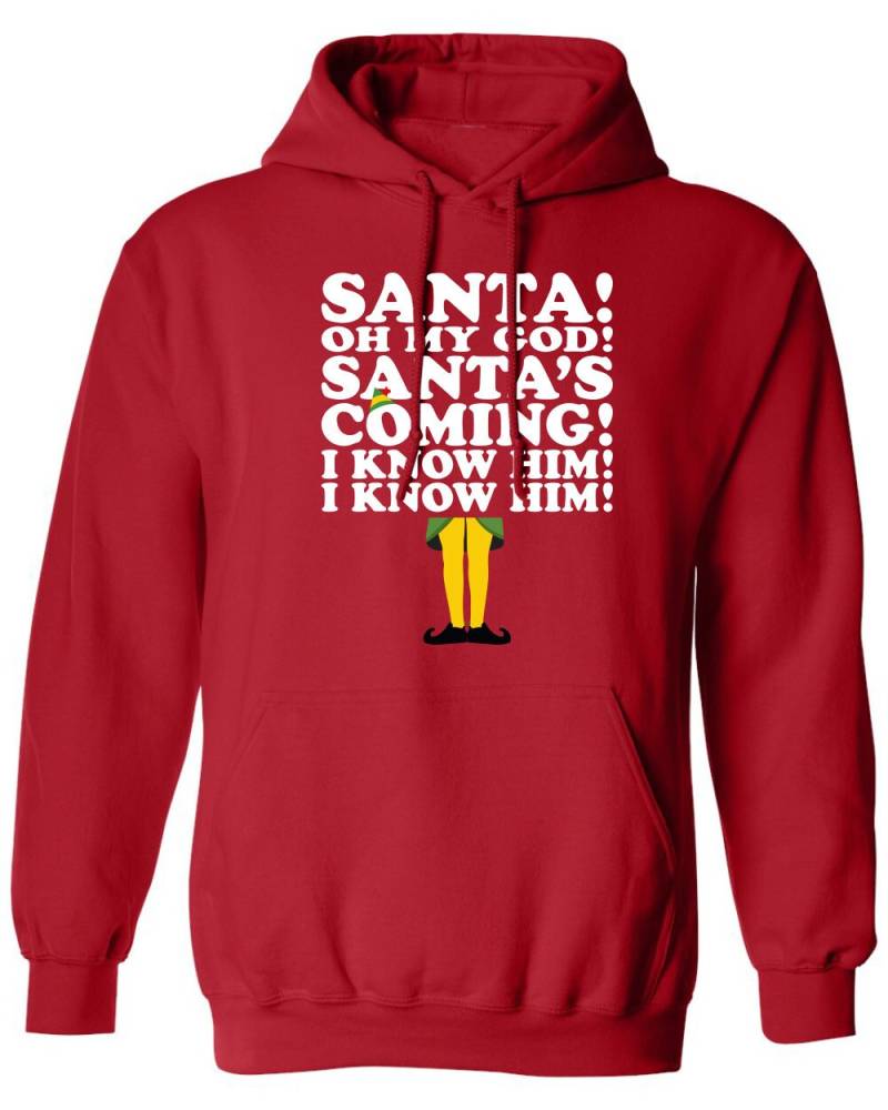 Weihnachtsmann Oh Mein Gott Kommen Ich Weiß, Ich Ihn Weihnachtsfeier Hoodie Kapuzenpullover Pullover Fleece Mlg-1105 von MADLABSTEES