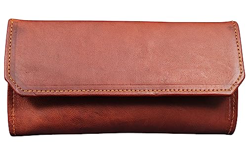 Madosh, Damen-Geldbörse aus echtem Leder zweifach braun Damen-Clutch RFID-blockierende Tagesgeldbörse (CLG6) von MADOSH - MAD OVERSHOPPING