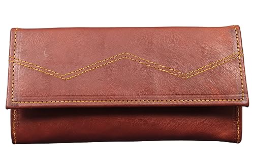 Madosh, Damen-Geldbörse aus echtem Leder zweifach braun Damen-Clutch RFID-blockierende Tagesgeldbörse (CLG7) von MADOSH - MAD OVERSHOPPING