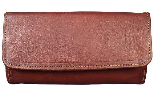 Madosh, Damen-Geldbörse aus echtem Leder zweifach braun Damen-Clutch RFID-blockierende Tagesgeldbörse (CLG9) von MADOSH - MAD OVERSHOPPING