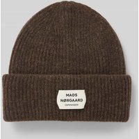 MADS NØRGAARD Beanie aus Schurwoll-Mix Modell 'Tosca Anju' in Dunkelbraun, Größe 1 von MADS NØRGAARD