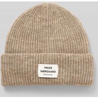 MADS NØRGAARD Beanie aus Schurwoll-Mix Modell 'Tosca Anju' in Taupe Melange, Größe 1 von MADS NØRGAARD