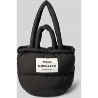 MADS NØRGAARD Tote Bag mit Logo-Patch in Stepp-Optik Modell 'Pillow' in Black, Größe 1 von MADS NØRGAARD