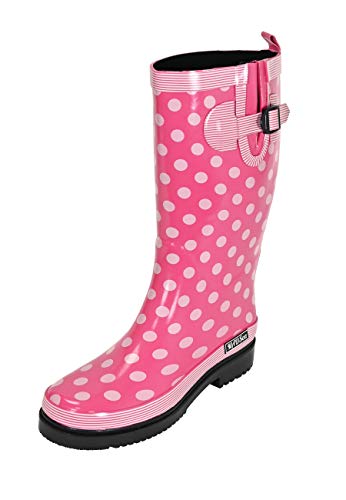 MADSea Damen Gummistiefel Ocean High Langschaft, Pink mit weißen Punkten, 36 EU von MADSea