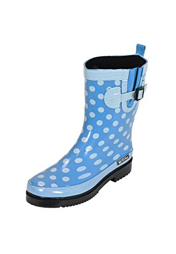 MADSea Damen Gummistiefel Ocean Halbschaft hellblau mit weißen Punkten, 37 EU von MADSea