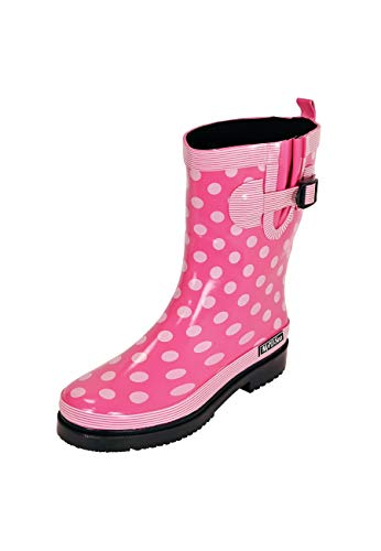 MADSea Damen Gummistiefel Ocean Halbschaft Pink mit Weißen Punkten, Größe:36 EU von MADSea