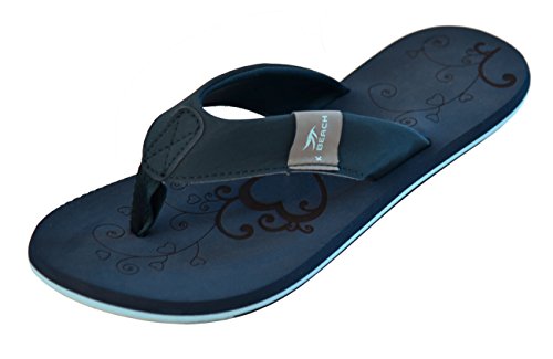 MADSea Damen Zehenstegpantolette Beach Woman | Zehentrenner Flip Flop Thong Sandale Badelatschen | Sommer Strand, dunkelblau/hellblau, 36 EU von MADSea