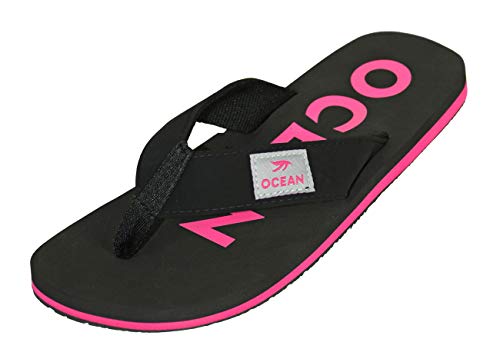 MADSea Unisex Zehenstegpantolette Ocean Zehentrenner Sandale schwarz Fuchsia pink, Farbe:Schwarz/Pink, Größe:38 EU von MADSea