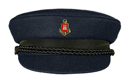MADSea Elbsegler Premium Tuch Pin Hamburg Anker dunkelblau, Größe:56, Pins:HH Wappen Anker von MADSea