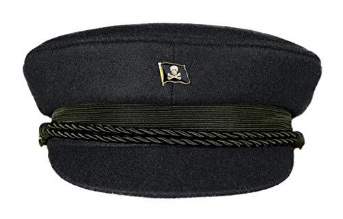 MADSea Elbsegler Premium Tuch mit Flaggenpin Pirat Jolly Roger schwarz Pin, Größe:59, Pins:Pirat Jolly Roger von MADSea
