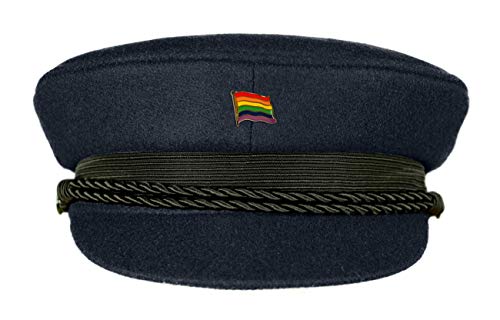 MADSea Elbsegler Premium Tuch mit Flaggenpin Regenbogen Piece dunkelblau Pin, Größe:60, Pins:Regenbogen/Piece von MADSea