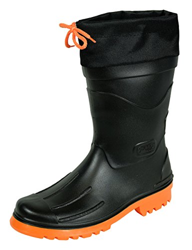 MADSea Herren Jungen Gummistiefel Nils-Hannes Halbschaft Regenstiefel, Farbe:schwarz/orange, Größe:44 EU von MADSea