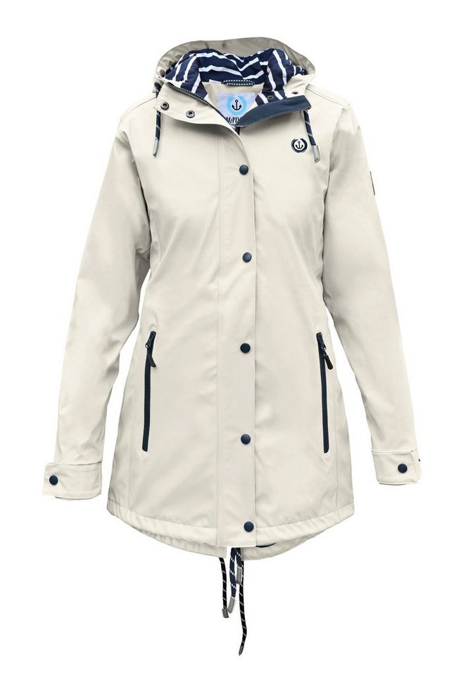 MADSea Regenmantel Friesennerz Sand wetterfester Regenmantel mit gestreiftem Innenfutter von MADSea