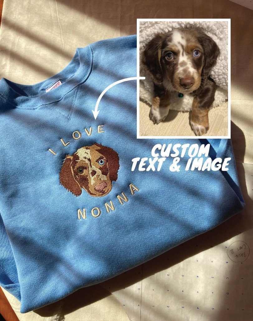 Custom Dog Cat Pet Sweatshirt Oder Set Voll Bestickt - Passen Sie Text & Bild An von MADXEmbroidery