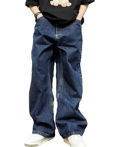 MAEHARRT Baggy Jeans für Herren Damen Y2k Skater Vintage Plain Pants 2023 Casual Wide Leg Jeans Loose Fit Denim Hip Hop Jeans, #2-BL, Mittel von MAEHARRT