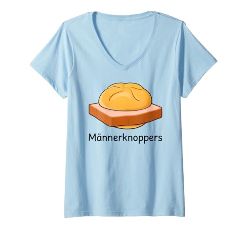 Damen MÄNNERKNOPPERS - LEBAKAS X Leberkäse Bier Oktoberfest T-Shirt mit V-Ausschnitt Damen MÄNNERKNOPPERS - LEBAKAS X Leberkäse Bier Oktoberfest T-Shirt mit V-Ausschnitt von MÄNNERKNOPPERS X Leberkäse Brötchen & Bier