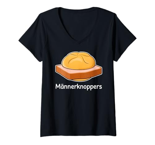 Damen MÄNNERKNOPPERS - LEBAKAS X Leberkäse Bier Oktoberfest T-Shirt mit V-Ausschnitt Damen MÄNNERKNOPPERS - LEBAKAS X Leberkäse Bier Oktoberfest T-Shirt mit V-Ausschnitt von MÄNNERKNOPPERS X Leberkäse Brötchen & Bier