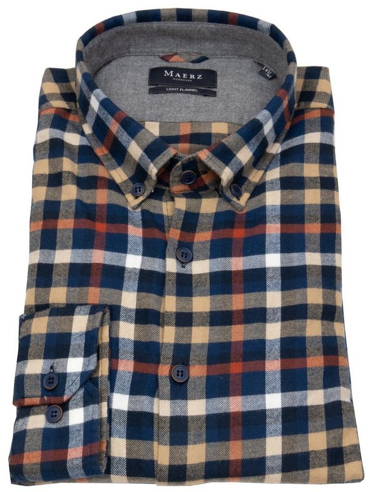 MAERZ Muenchen Karohemd leicht tailliert Button-Down-Kragen von MAERZ Muenchen