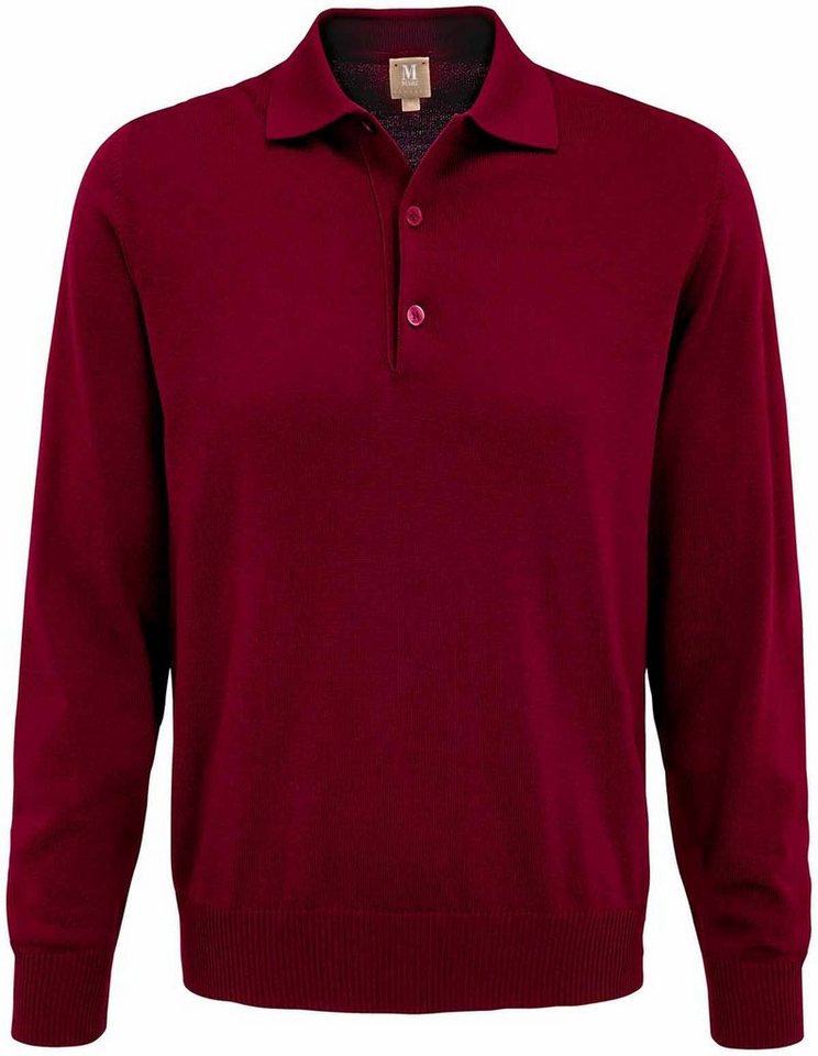 MAERZ Muenchen Polokragenpullover MAERZ Polo-Pullover bordeaux aus Merinowolle von MAERZ Muenchen