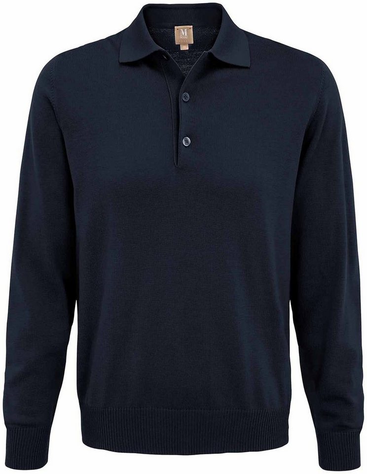 MAERZ Muenchen Polokragenpullover MAERZ Polo-Pullover marine aus Merinowolle von MAERZ Muenchen