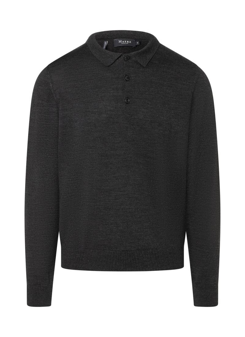MAERZ Muenchen - Pullover Polokragen Knopf 1/1 Arm anthrazit - Gr. - 50 von MAERZ Muenchen