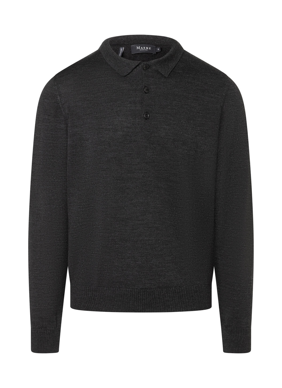 MAERZ Muenchen - Pullover Polokragen Knopf 1/1 Arm anthrazit - Gr. - 54 von MAERZ Muenchen