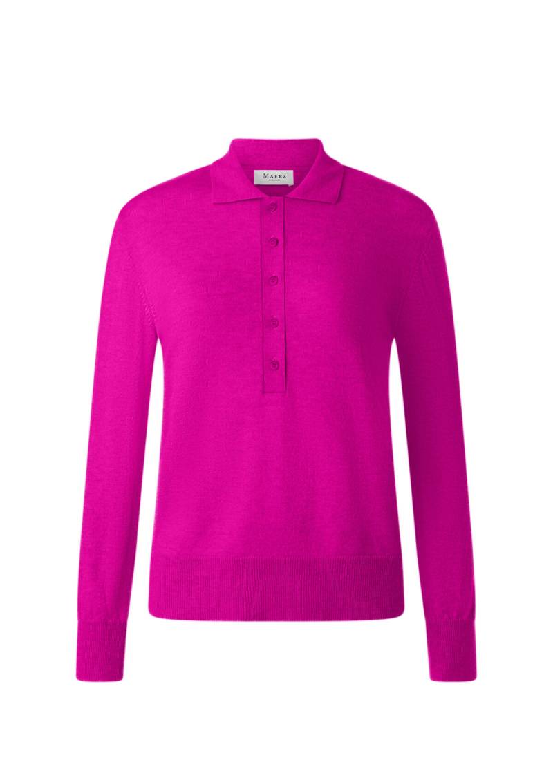 MAERZ Muenchen - Pullover Polokragen Knopf 1/1 Arm vivid orchid - Gr. - 48 von MAERZ Muenchen
