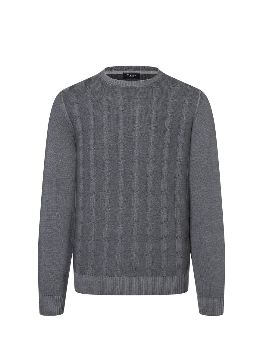 MAERZ Muenchen - Pullover Rundhals 1/1 Arm grey rock - Gr. - 56 von MAERZ Muenchen