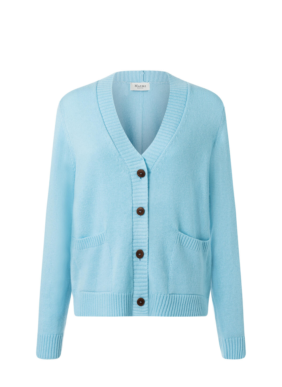 MAERZ Muenchen - Strick Cardigan 1/1 Arm celeste - Gr. - 48 von MAERZ Muenchen