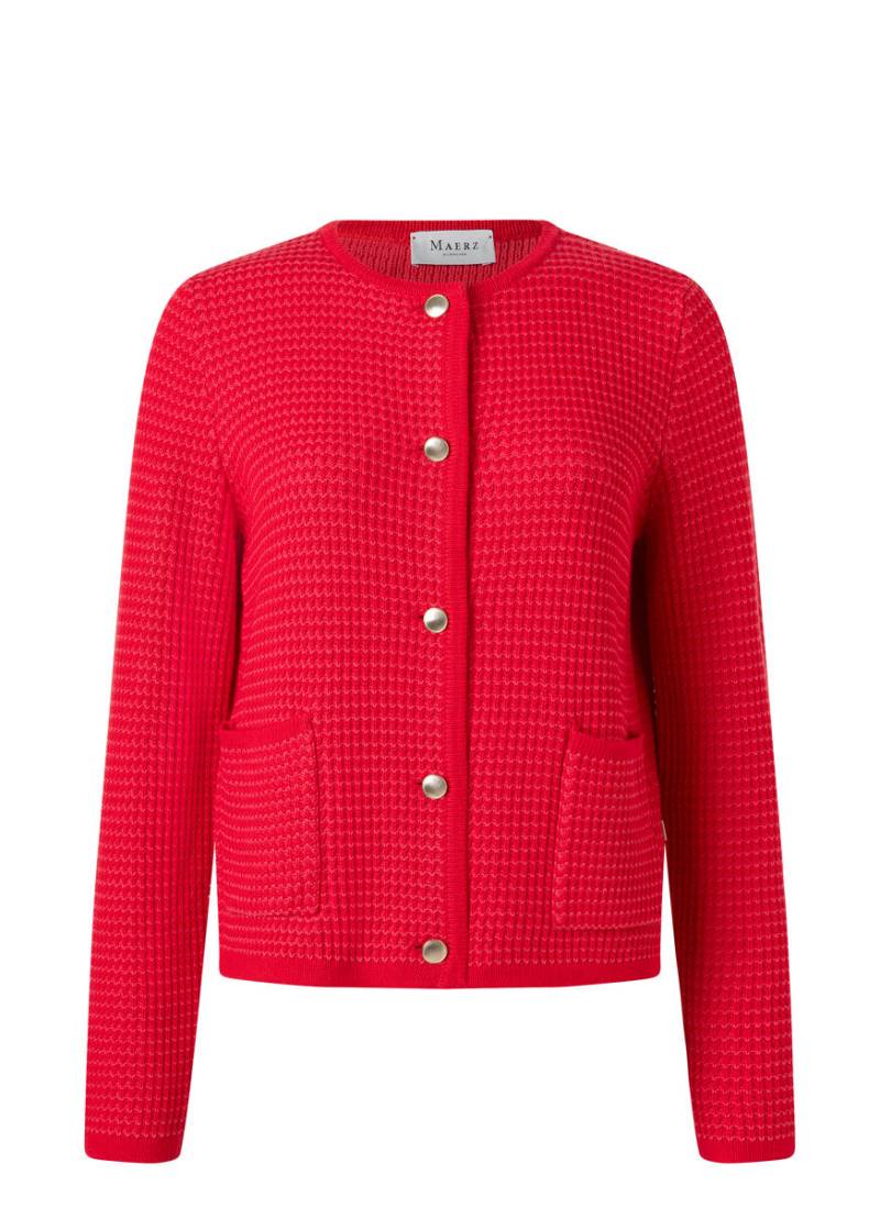 MAERZ Muenchen - Strick Cardigan 1/1 Arm lychee red von MAERZ Muenchen