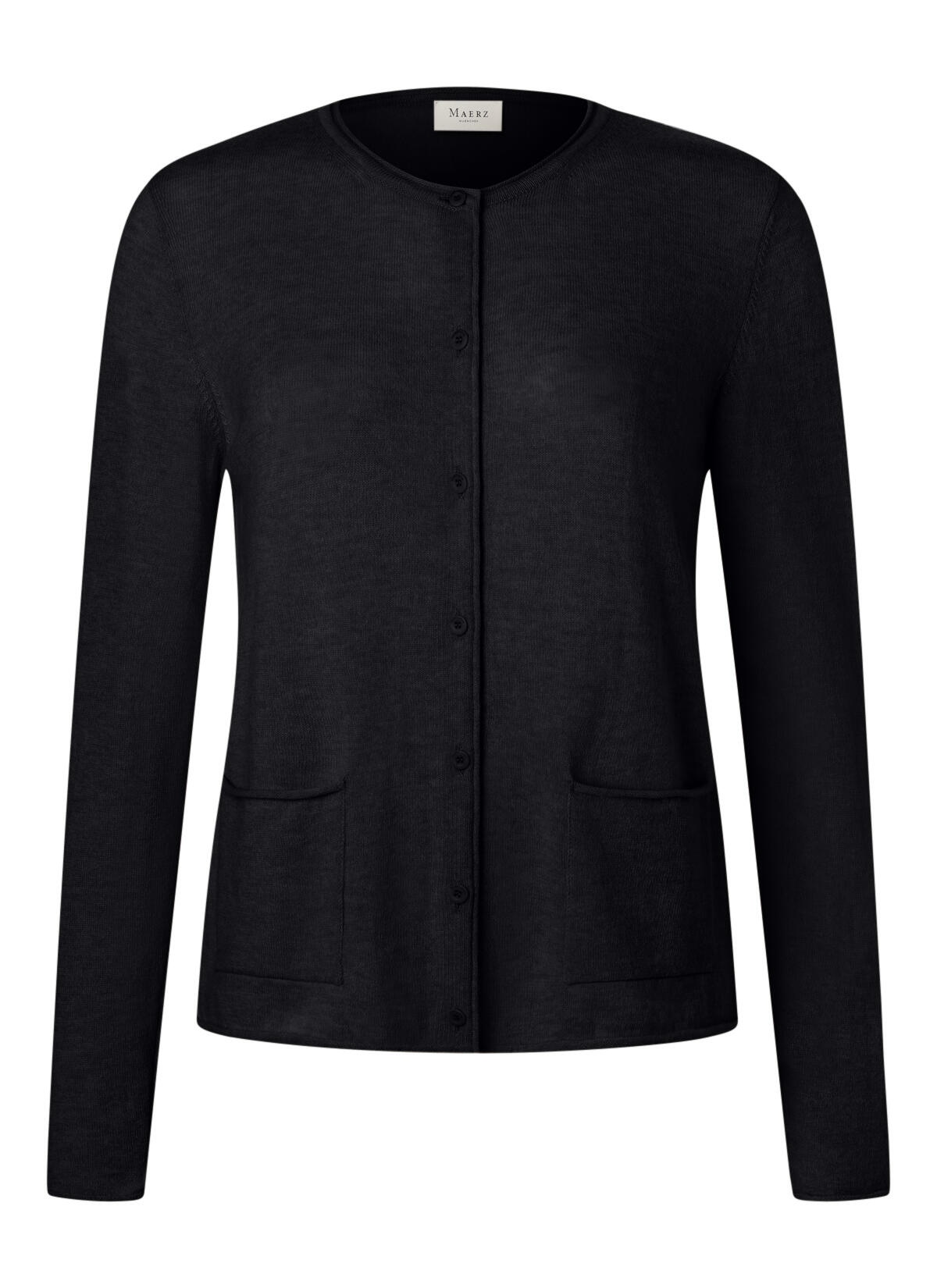 MAERZ Muenchen - Strickjacke Knopf 1/1 Arm black - Gr. - 48 von MAERZ Muenchen