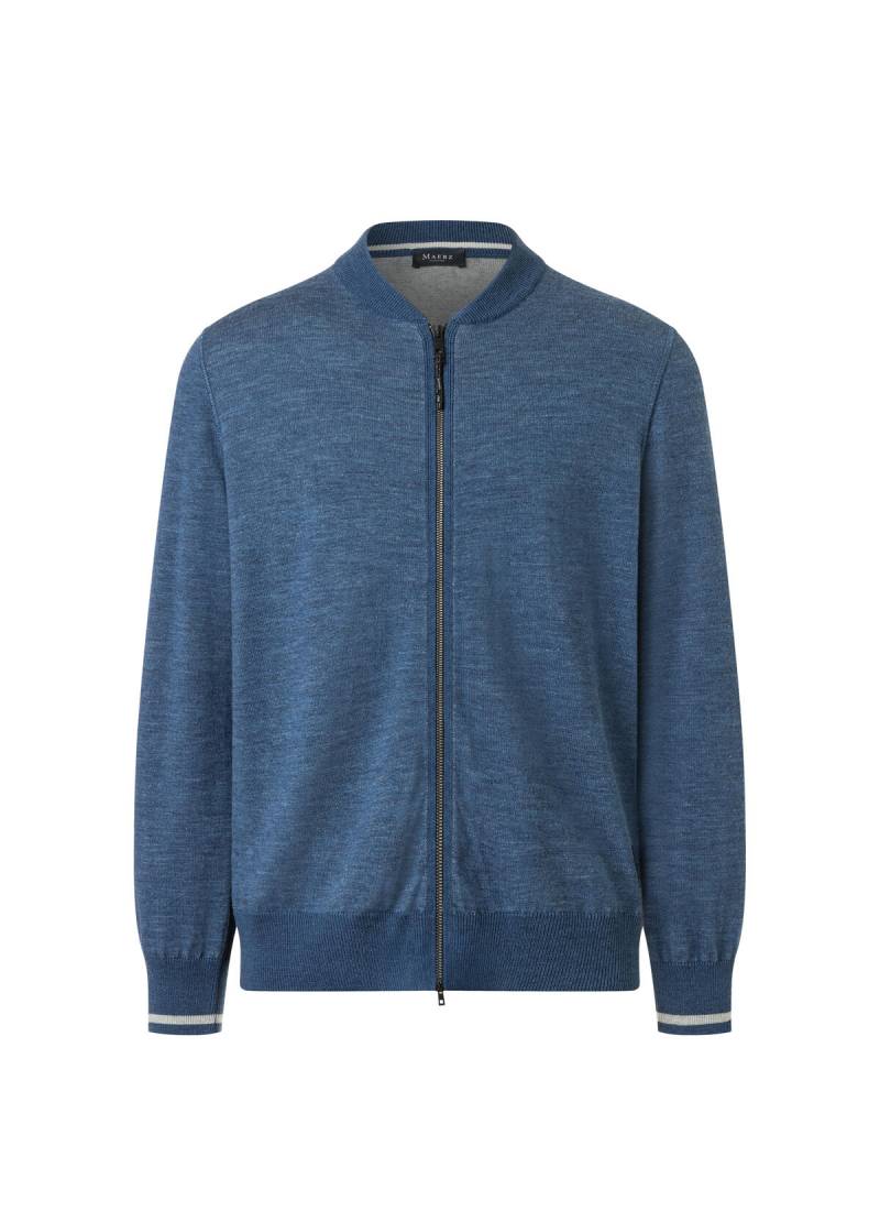 MAERZ Muenchen - Strickjacke Zip 1/1 Arm deep sea - Gr. - 54 von MAERZ Muenchen