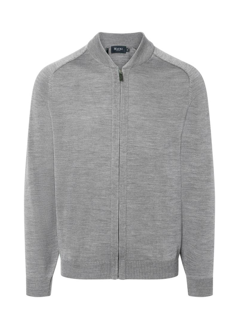 MAERZ Muenchen - Strickjacke Zip 1/1 Arm mercury grey - Gr. - 56 von MAERZ Muenchen
