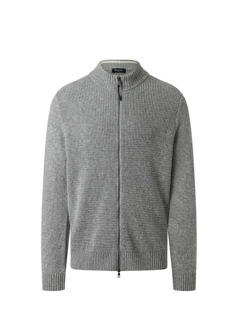 MAERZ Muenchen - Strickjacke Zip 1/1 Arm mercury grey - Gr. - 58 von MAERZ Muenchen