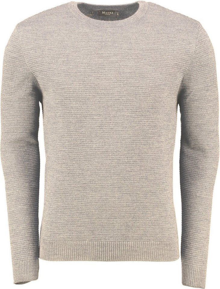 MAERZ Muenchen Strickpullover MAERZ Rundhals Pullover beige aus Schurwolle von MAERZ Muenchen