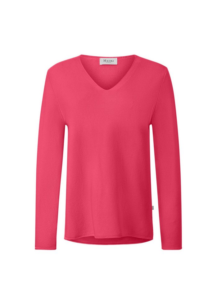 MAERZ Muenchen Wollpullover Pullover V-Ausschnitt 1/1 Arm Hibiscus von MAERZ Muenchen