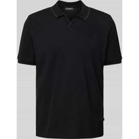 MAERZ Muenchen Regular Fit Poloshirt mit V-Ausschnitt in Black, Größe 50 von maerz muenchen