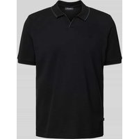 MAERZ Muenchen Regular Fit Poloshirt mit V-Ausschnitt in Black, Größe 56 von maerz muenchen