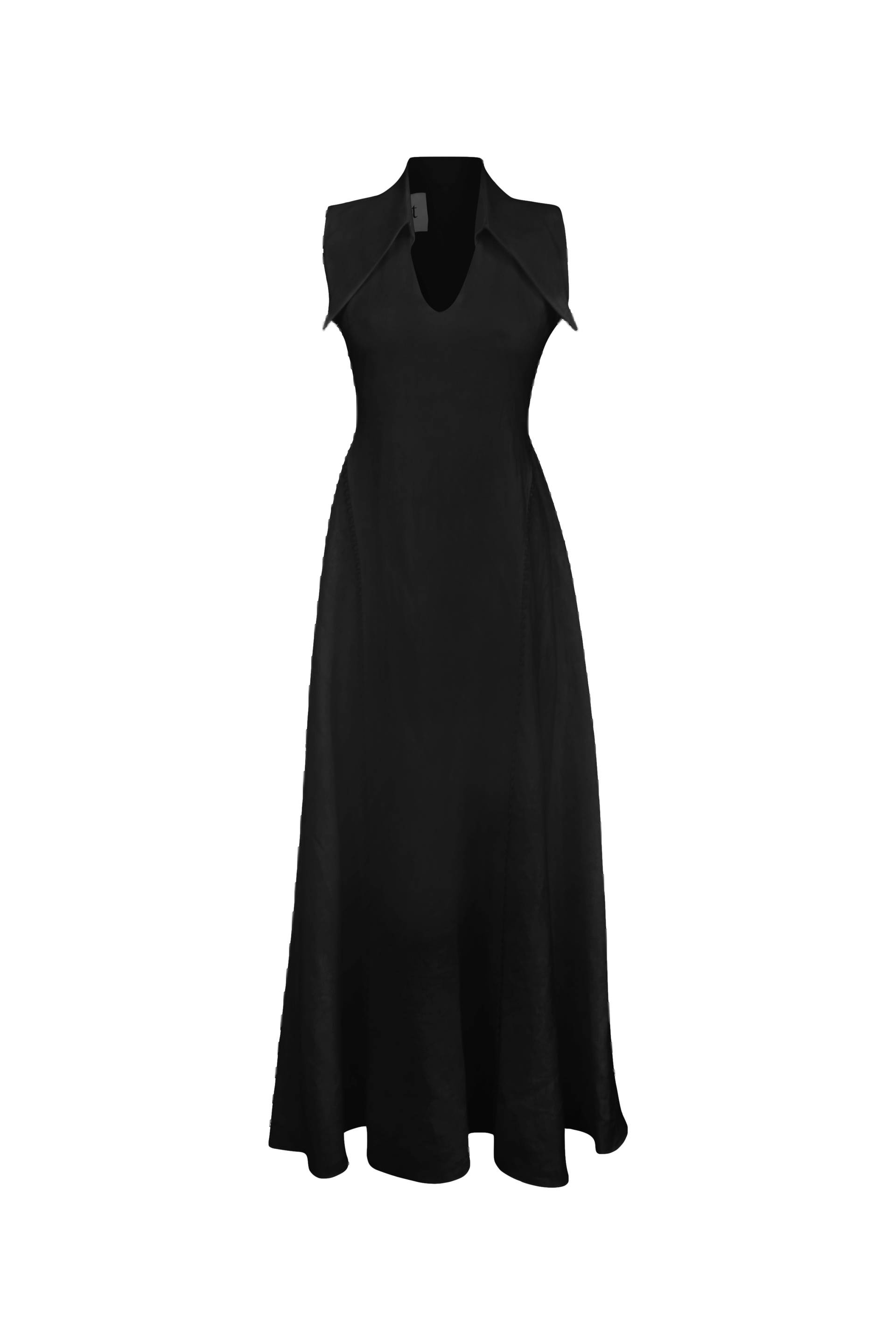 AMARI Sleeveless Maxi Black Linen Dress von MAET
