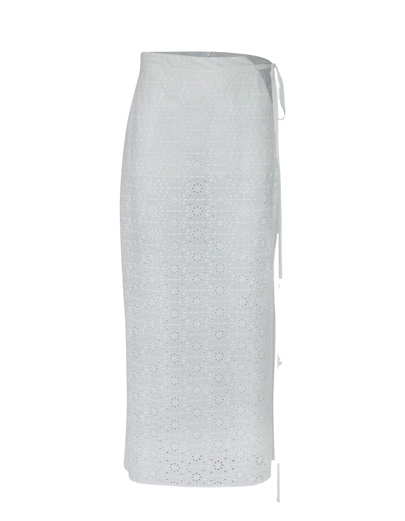 FAYE White See Through Midi Slit Skirt von MAET