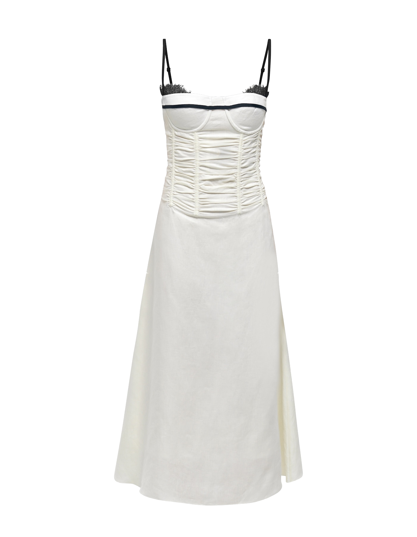 IMA White Linen A-line Corset Dress von MAET