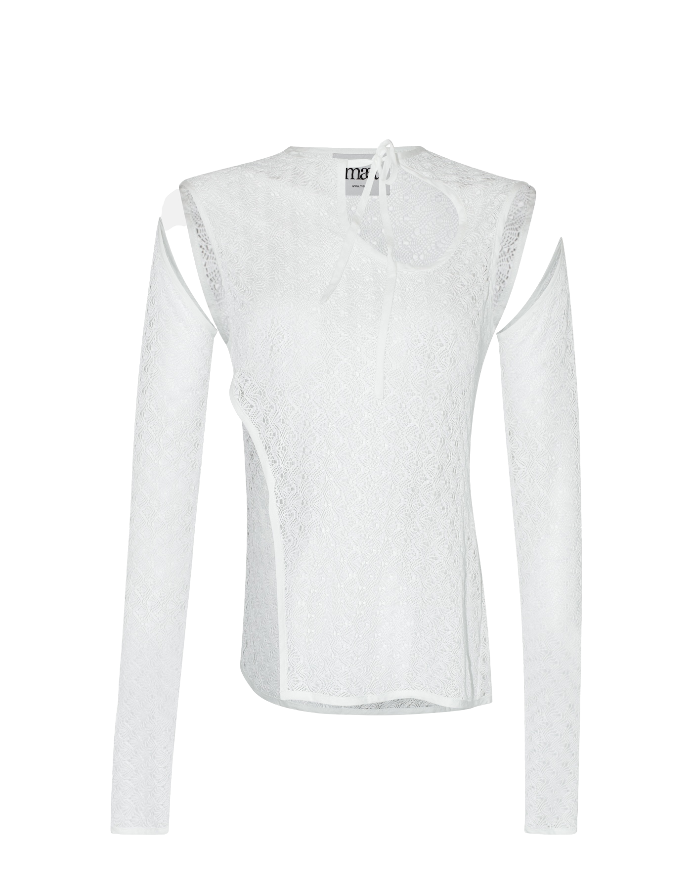 LEIA White Knit See Through Top von MAET