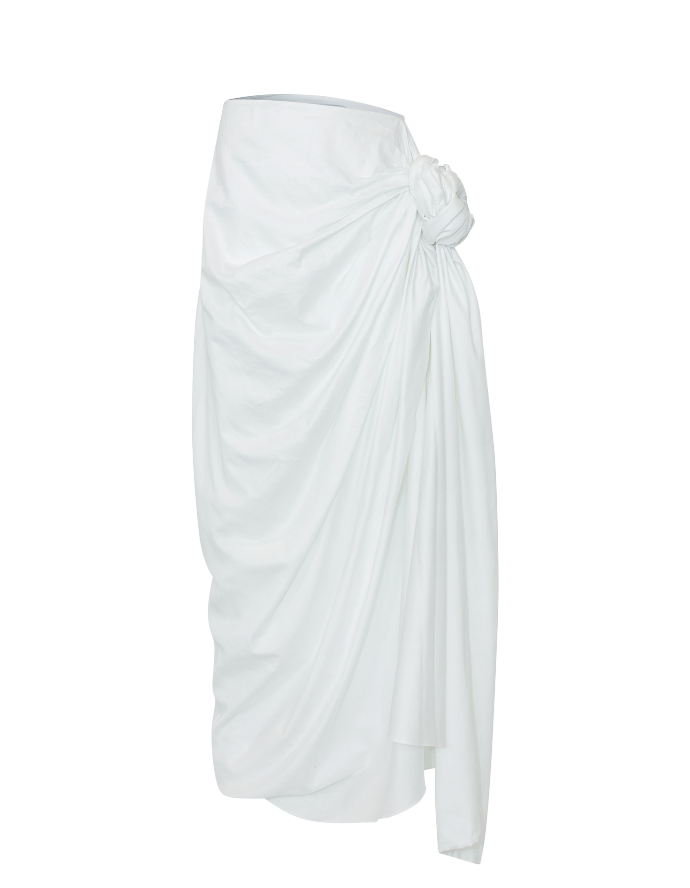 VERA White Draped Midi Skirt von MAET