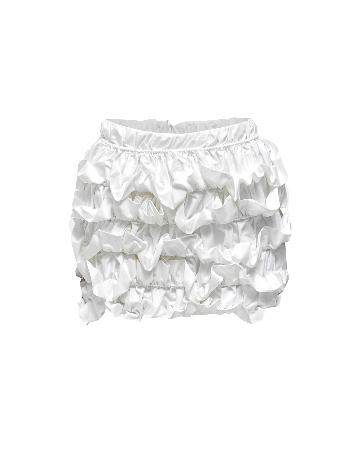 ZAIDA White Ruffled Mini Skirt von MAET